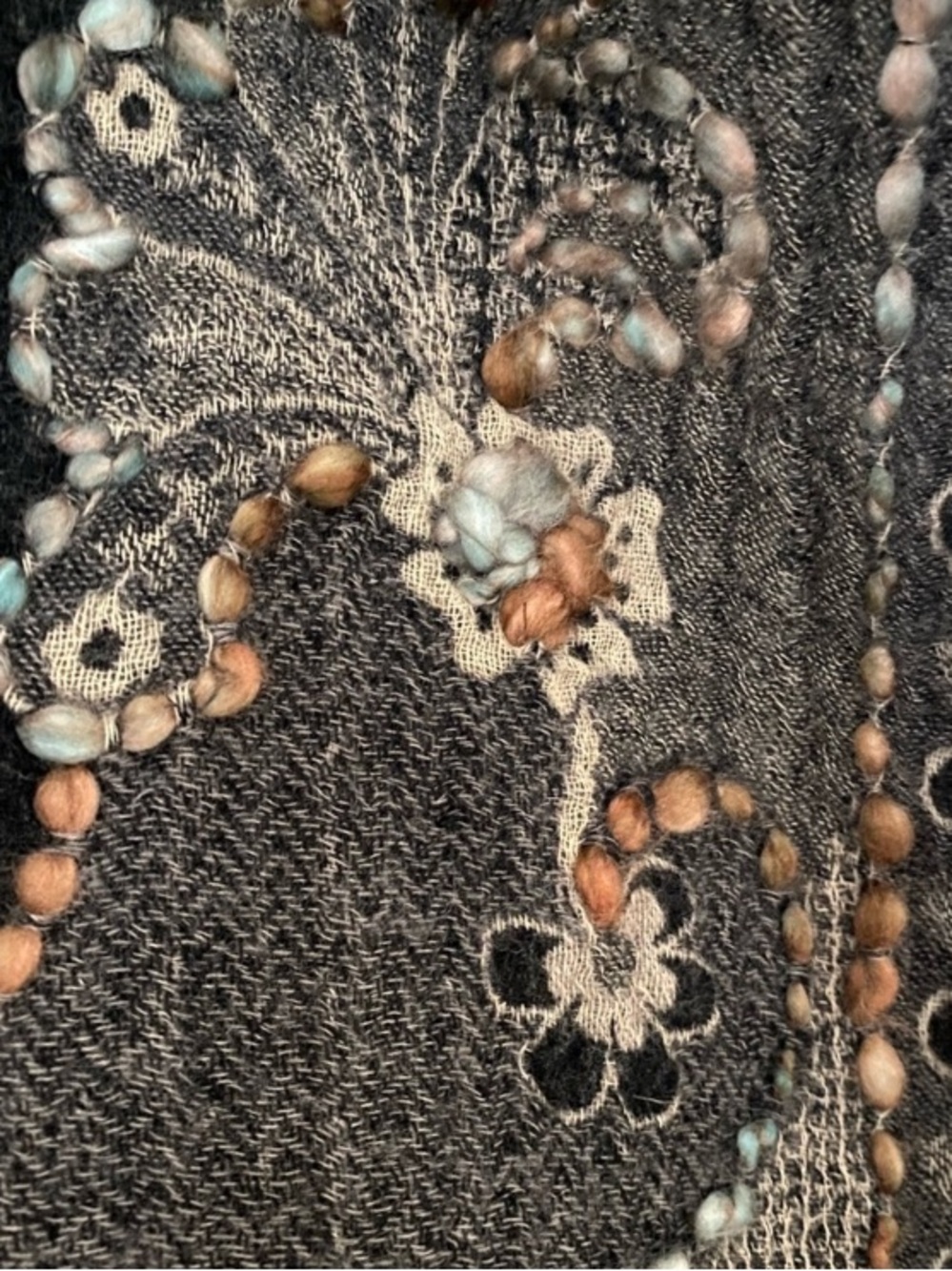 Reversible Shawl Scarf Art To Wear Indie Floral Geometric Paisley Feminine - Picture 4 of 6